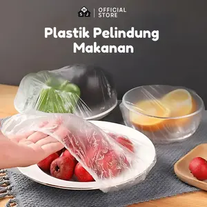 [Isi 100 Pcs] Plastik Pelindung Makanan Penutup Makanan / Plastik Karet / Shower Cap Penutup Kepala