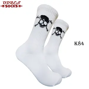 Kaos Kaki Oldschool Hype Skate Motif Skull White - 4 Layer Benang - Odres.Sock - K84