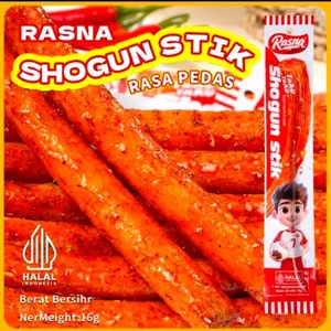[ Halal ] Shogun Stick Rasna ThaU THaU 1 Pack 20 Pcs - Rasa Pedas , Gurih , Manis , Asin - Makanan Ringan Cemilan Snack Food