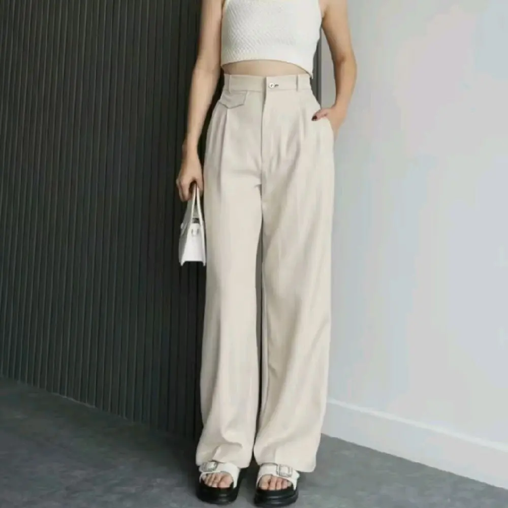 ORO PANTS Celana Panjang Wanita Kulot Anti Kusut Loose Pants Trousers Premium Pinggang Belakang Karet Elastis Melar Nyaman Clana Kantor Basic Casual Variasi