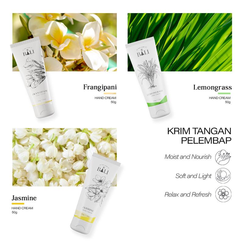 In The Name Of Bali Frangipani Hand Cream 50gr Bunga Tangan Niacinamide Merah handbody kulit kering 1