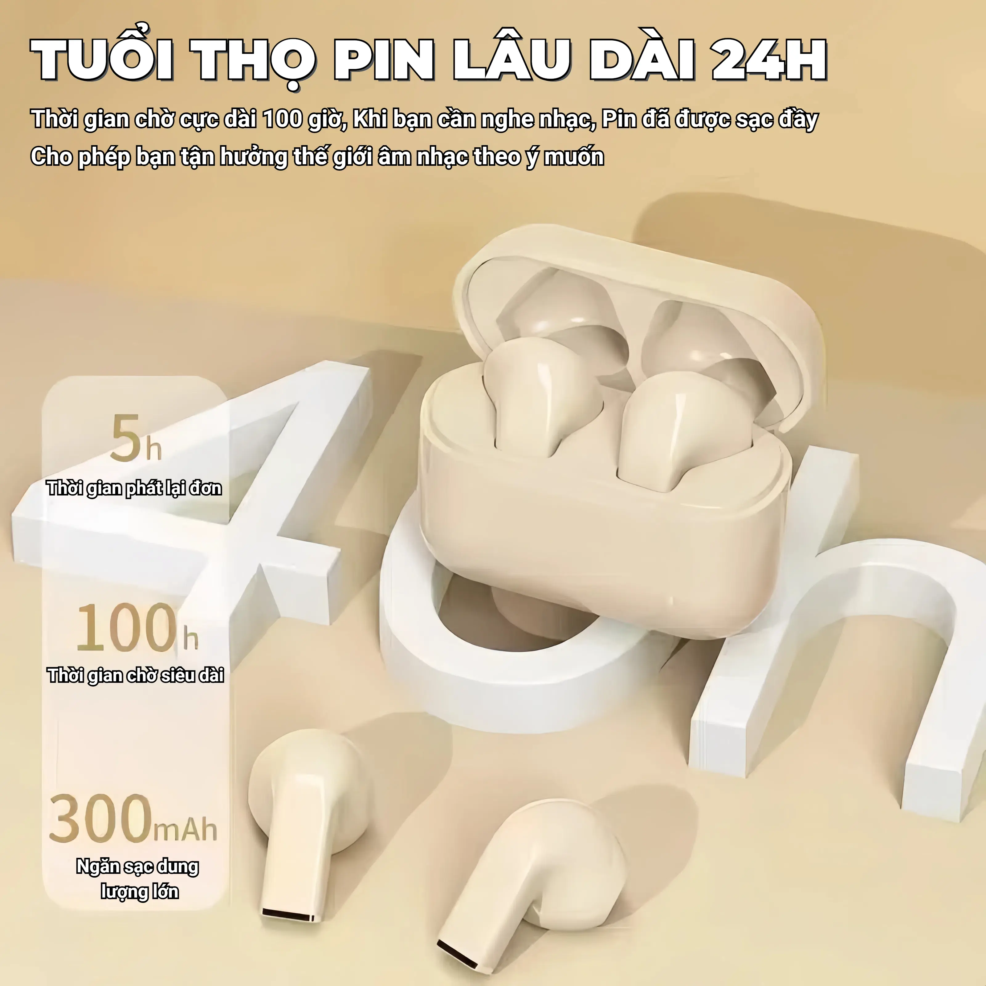 Tai Nghe PRO5S [2 Quà tặng] 1 Nhãn dán hoạt hình+1 Bao tay chơi game, Âm thanh nổi mức HiFi,Micrô tích hợp, Chống nước iPX5, Điều khiển cảm ứng, Khử tiếng ồn cho iPhone và Andriod | BigBuy360 - bigbuy360.vn