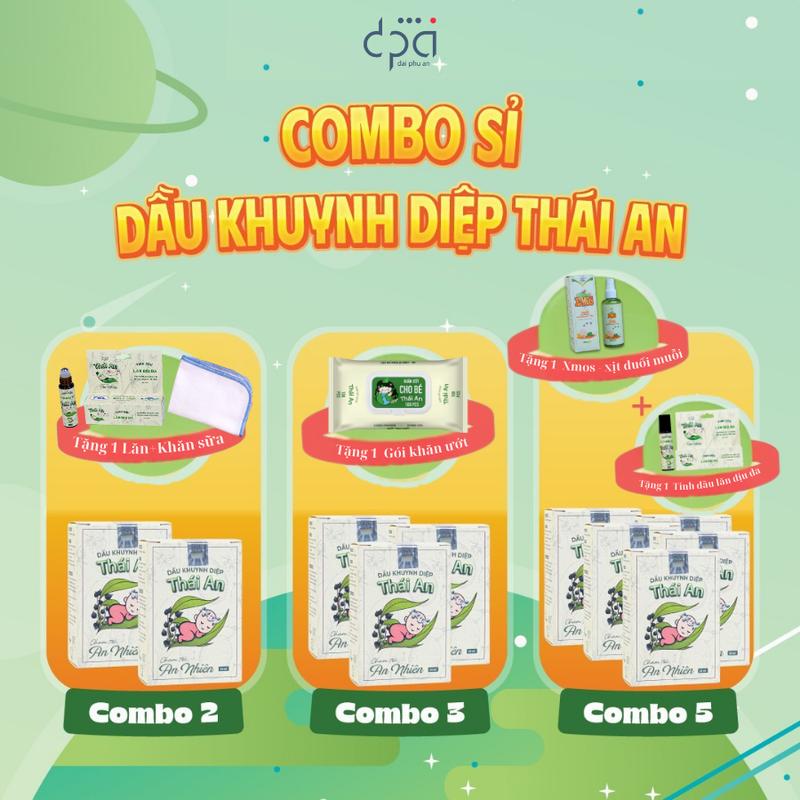 Combo Sỉ Dầu Khuynh Diệp Thái An (Hộp 25ml/Vỉ 30ml)- Dầu Khuynh Diệp Cho Bé