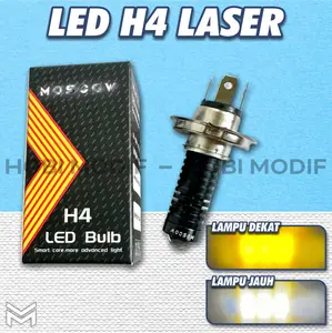 LAMPU UTAMA LED H4 LASER GUN BOHLAM MOTOR SOKET H4 KAKI 3 BODY HITAM LAMPU SOROT DEPAN H4 LAMPU SOCKET H4 HI/LOW BHOLAM LED LAMPU TEMBAK UNIVERSAL MOBIL MOTOR VERZA OLD BYSON VIXION CBR CB KLX CRF NINJA R15 PULSAR YSF DTRACKER KSR ATHLETE MX KING SCOOPY