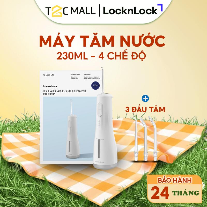 Tăm Nước LocknLock Vệ Sinh Răng Miệng Máy Tăm Nước Cầm Tay Chính Hãng Không Dây ENR154WHT T2C Mall Nữ Women tam nuoc chorang nieng