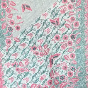 Kain Batik Printing Katun Hokokai Pagi Sore Kain Jarik Batik Atasan Motif Bunga Kupu Kualitas Premium