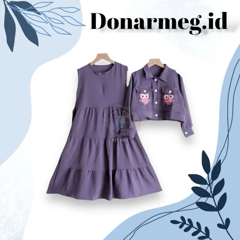 SETELAN AMALIA KIDS BAJU KEKINIAN ANAK PEREMPUAN BAHAN CRINKLE 6-14 TAHUN Fashion 1