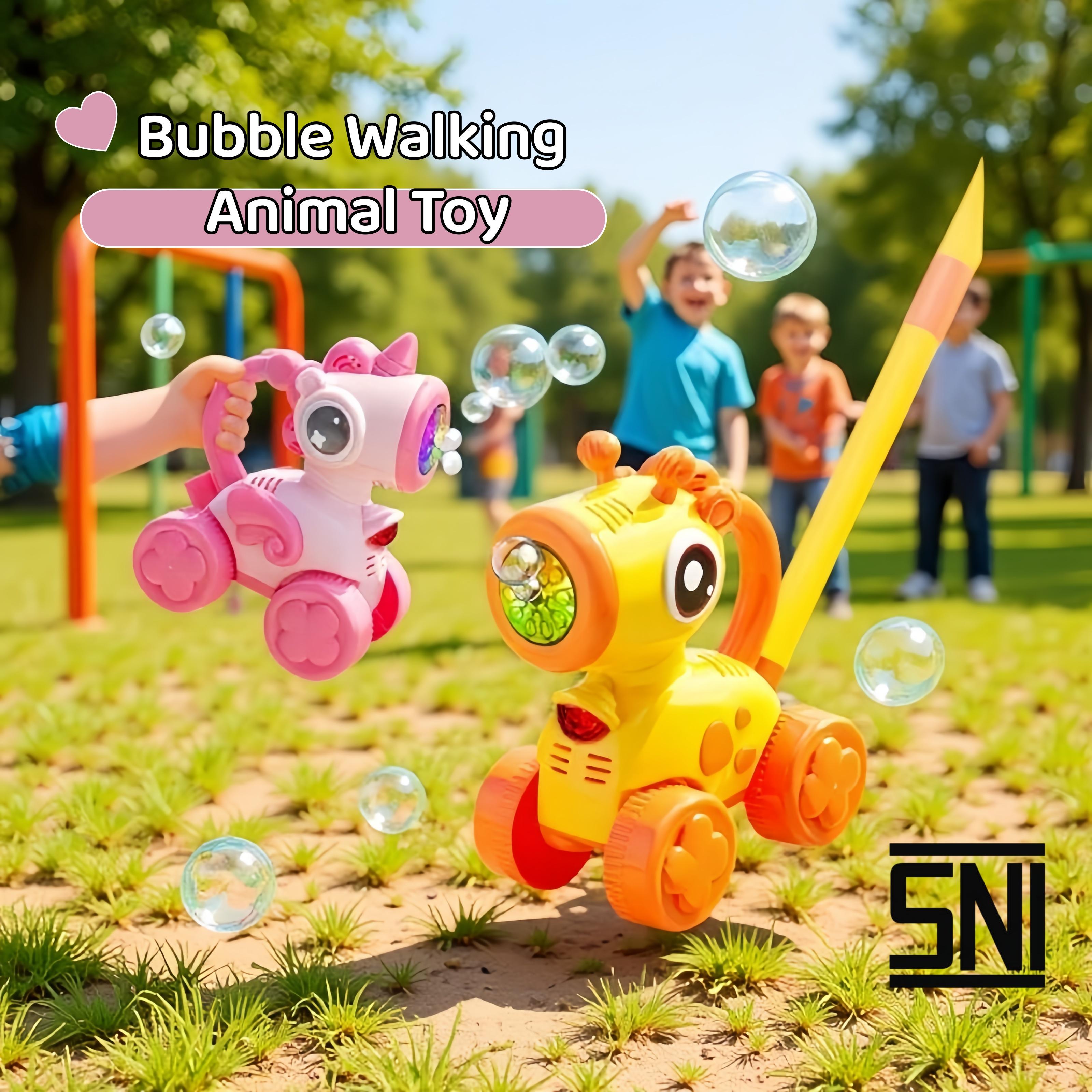 Mainan Bubble GelembungOtomatis Anak Giraffe Bubble Stroller MusikLampu Didorong SNI