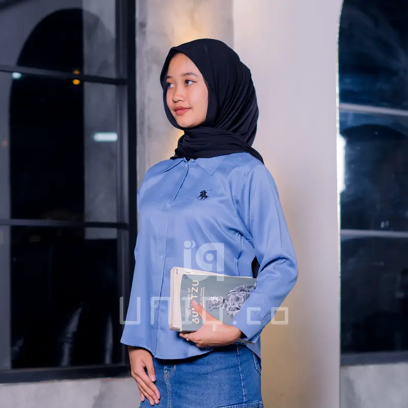 Uniq.co | Kemeja Wanita Shakila Bordir Premium Outwears | Kemeja Atasan Wanita Casual Lengan Panjang 6