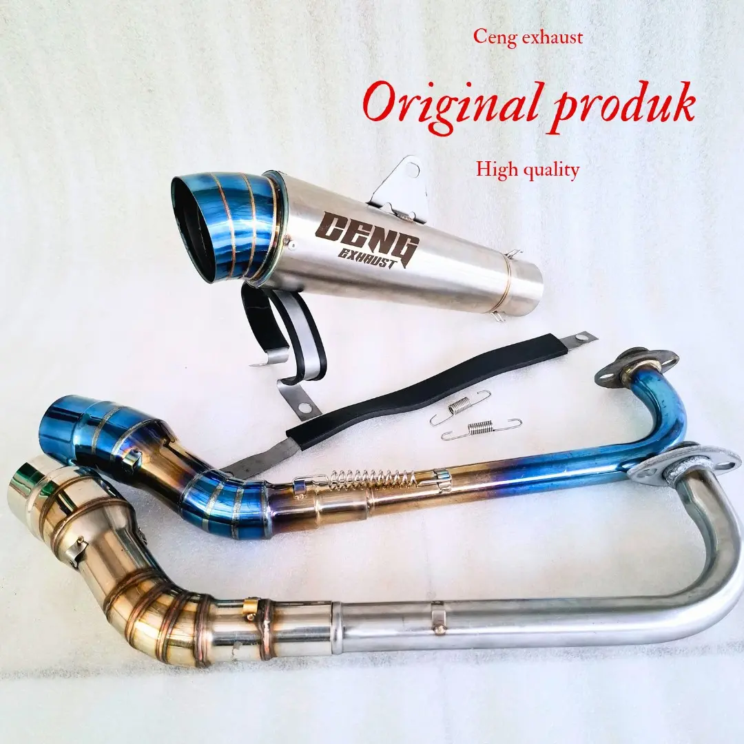 Knalpot Racing Model Keong Inlet 50mm Suara Gahar Original Produk Ceng Untuk Motor Matic Mio,Beat,Vario dll Motorcycle