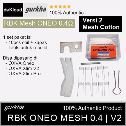 Promo Gurkha RBK ONEO 0.4 V2 Mesh Coil | 0,4 xlim v2 xlim pro argus g2 p2  vprime zulu boropod oxva - Kota Tangerang Selatan - Dekloud