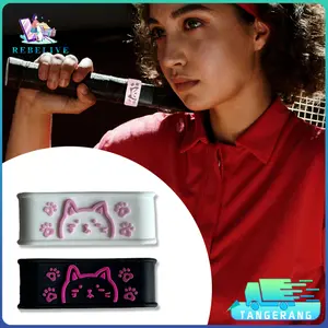 Cat Tennis Racket Grip Band Silikon Cincin Karet Overgrips Tenis Tetap