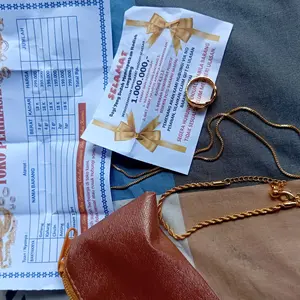 Set Perhiasan Wanita Premium Berlapis Emas Muda Gelang Tambang Elagan Dapat Surat Dari Toko