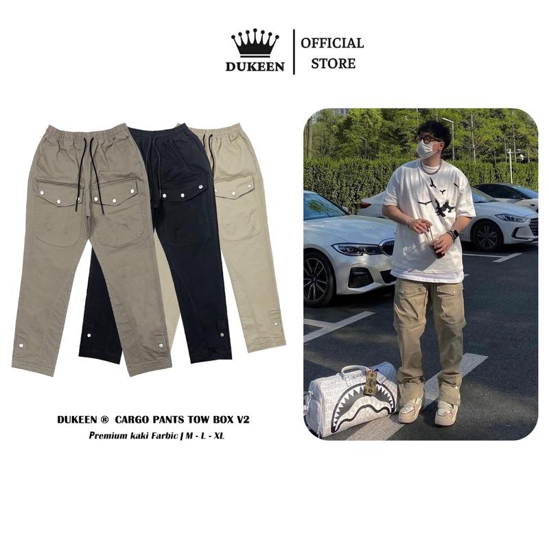  Quần Cargo Pants Tow Box V2 Nam Nữ Túi Hộp Ống Suông Chất Liệu Kaki Co Giãn 4c Đen Be Nâu Lạnh QD041 Menswear 
