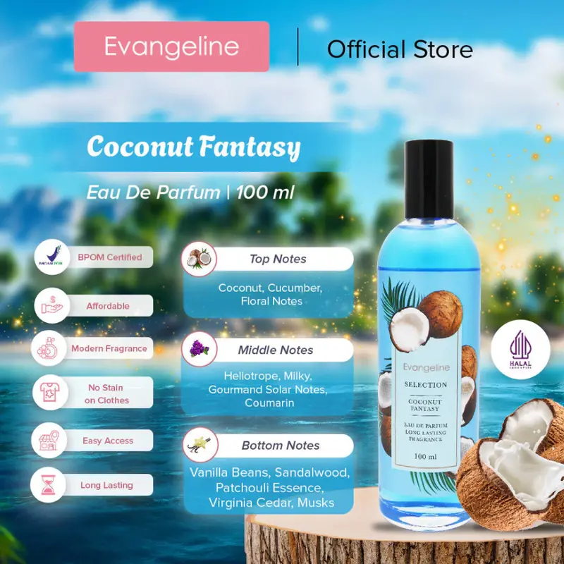 Evangeline Eau De Parfum Coconut Fantasy 100ml 0