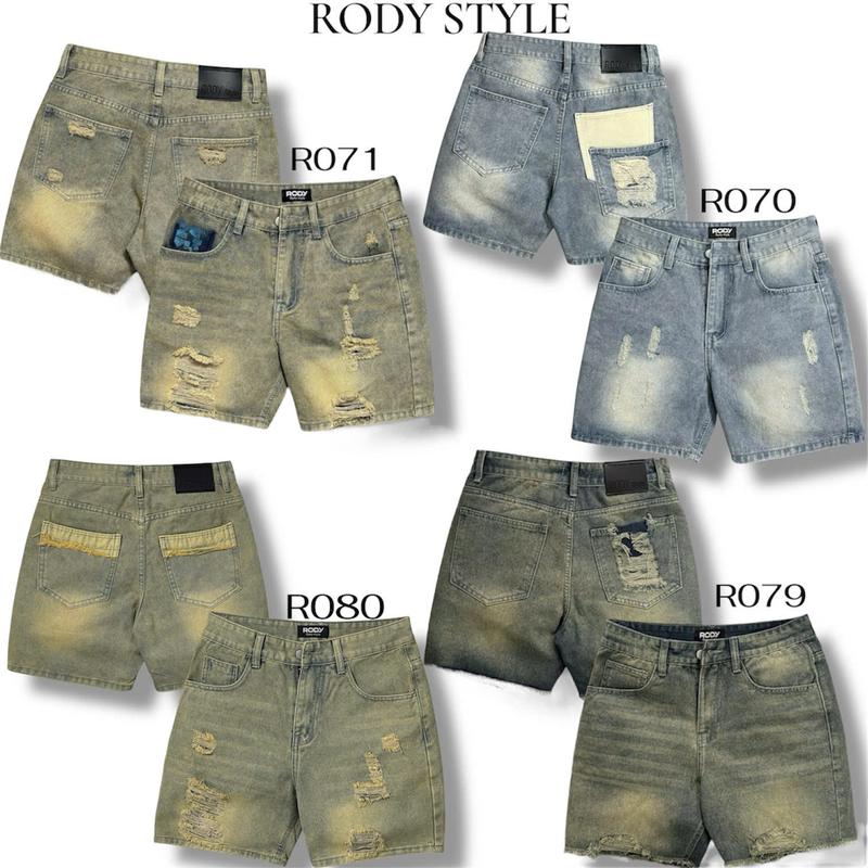 RODY STYLE Quần Short Jean Unisex R070 R071 form trên gối cotton không co giãn nhiều màu sắc dễ phối đồ phong cách cá tính thời trang