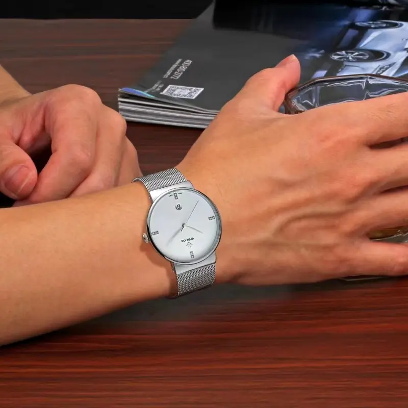 WWOOR-Men's Watch Đồng Hồ Thạch Anh Siêu Mỏng Cho Nam, Thương Hiệu Hàng Đầu, Không Thấm Nước, Có Lịch, Thời Trang Đeo Tay 6