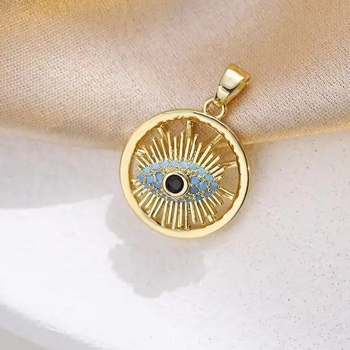 Kalung Batu Mata Kucing Elegan Bentuk Mata dengan Tali Rantai Berlapis Logam - Chain 1