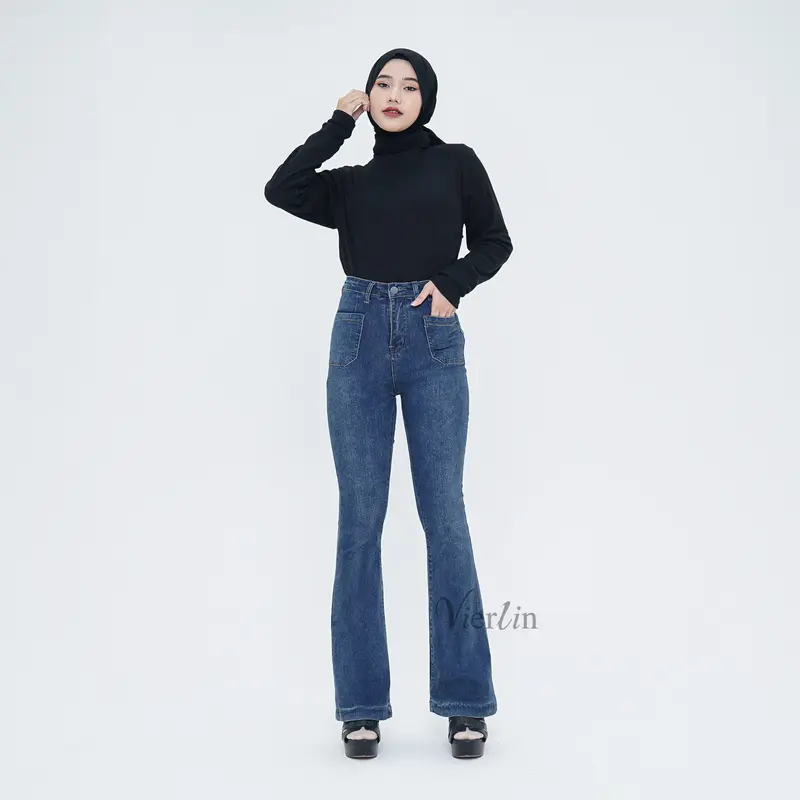 VIERLIN - Jeans 3318 3319 FLARE JEANS HW | JEANS HIGHWAIST JEANS BAGGY JEANS BOYFRIEND JEANS SKINNY JEANS CUTBRAY CELANA JEANS RIPPED JEANS KULOT JEANS WANITA FLARE JEANS LOOSE JEANS PANJANG JEANS HW 3
