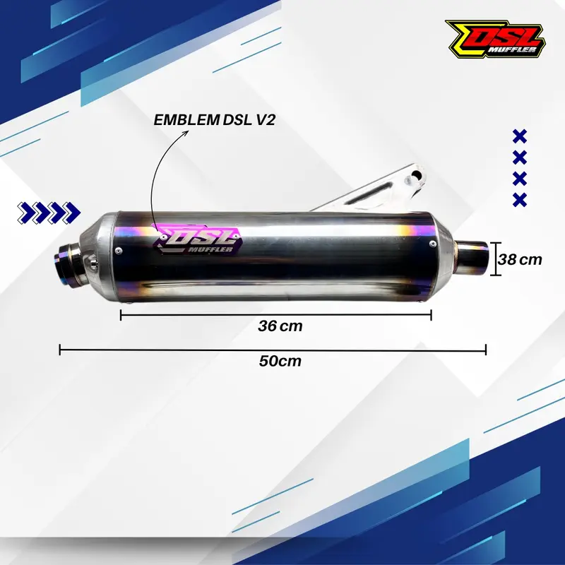 DSL Muffler - Knalpot Standar Racing Hyper Blue Edition – Suara Bass Adem Empuk 5