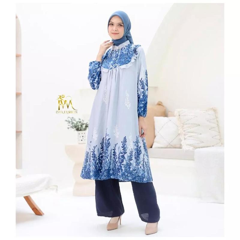 Setelan tunik wanita rayon terbaru // Kia One Set Tunik  Celana Airflow 8