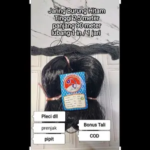 jaring burung hitam senar 012 1 in 100x100 bonus tali cocok untuk burung kecil seperti pipit,  pleci dll