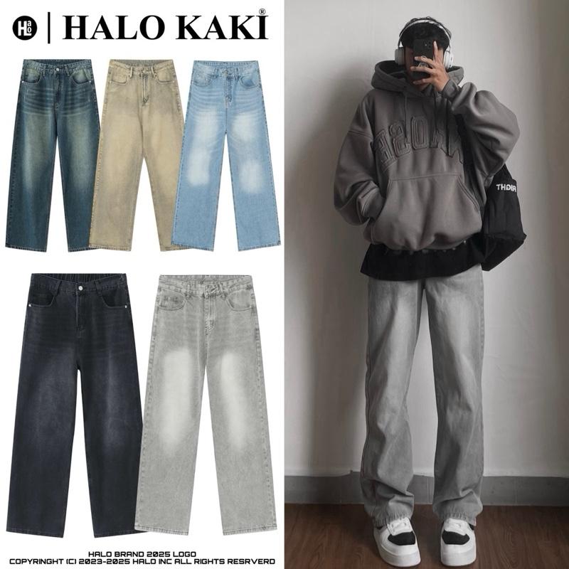 FULL MÀU QUẦN JEANS XÁM ÁNH KIM TRƠN RÁCH - QUẦN JEANS WIDELEG WASH ỐNG RỘNG PHONG CÁCH Y2K CỰC CHIẾN UNISEX NAM NỮ enim Baggy HALO KAKI