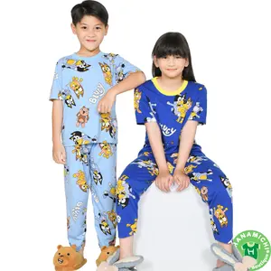 Kiminori BOB.CP Setelan Baju Anak Perempuan Lengan Pendek Motif Kartun Lucu