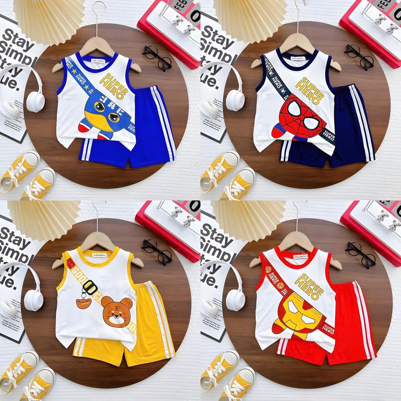 Combo 4 bộ quần áo ba lỗ cho bé trai logo 6d, ( có lẻ 1 và 3 bộ), size 4- 21kg sản phẩm hot mặc thoáng mát, chất thun lạnh thái - M10 bộ unchi cho bé đồ đầy tháng cho bé  gái Mũ Bao Tay TankTop