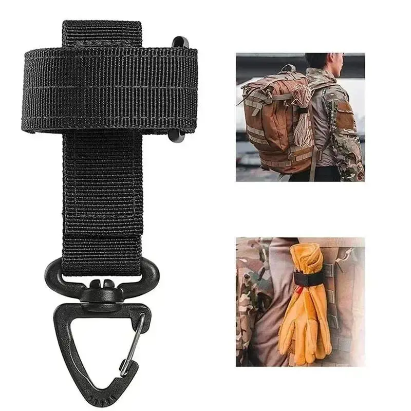 Mountaineering Buckle Outdoor Keychain Tactical Gear Clip Keeper Pouch Belt Keychain Gloves Rope Holder Military Hook Camping