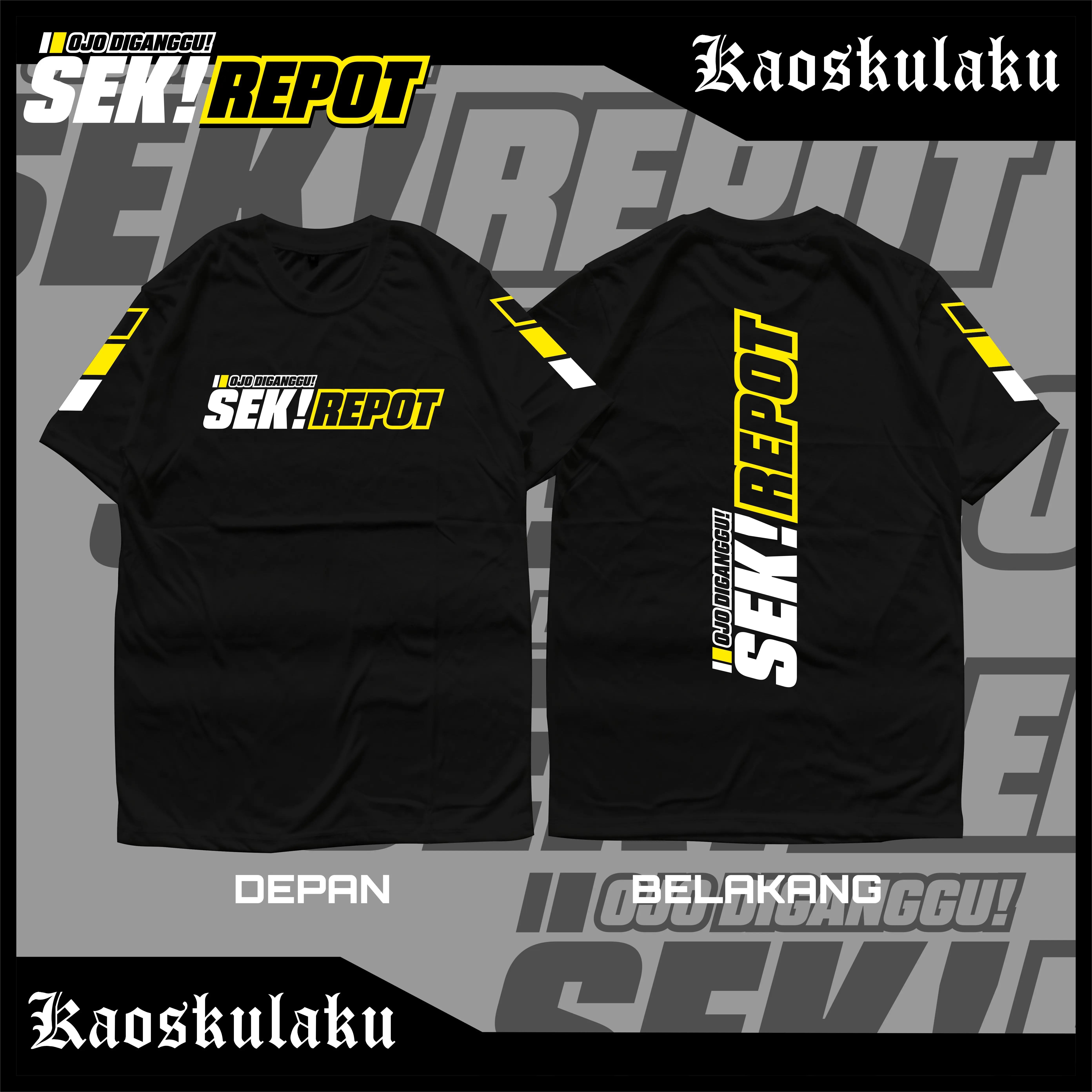 TSHIRT SEK REPOT OJO DIGANGGU ATAU KAOS DISTRO RACING BAHAN KATUN CVC ADEM DAN GAK BIKIN GERAH