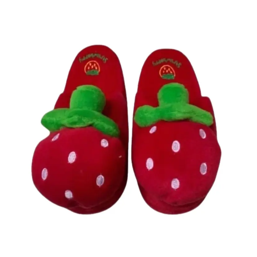 Sandal Wanita Dewasa Rumah Kamar Ruangan Boneka Karakter Motif Strawberry