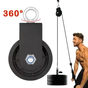 Roda Katrol Gym 88mm Plastik Hitam 360 Derajat Adjustable untuk Gym & Kebugaran Rumah Tahan Korosi dan Aus
