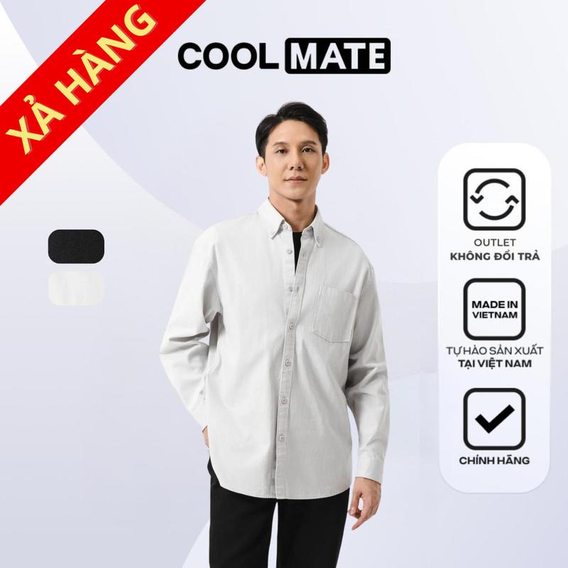 Outlet Không đổi trả Áo Sơ Mi Nam Dài Tay Overshirt Cotton - Coolmate