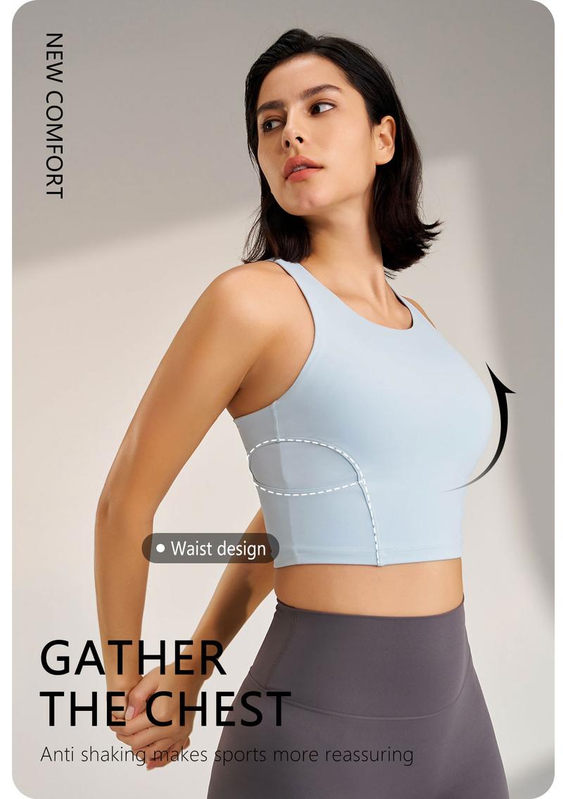 Product Introduction of Women's Yoga Sports Underwear Fitness Outerwear Running Bra Comfortable Tank Top Without Steel Ring 6