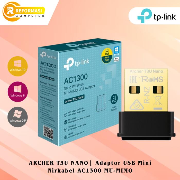 Gambar USB Wifi Tp-Link Archer T3U Nano Wireless Adapter AC1300 usb Adapter dari Reformasi Computer Kota Administrasi Jakarta Barat Tokopedia