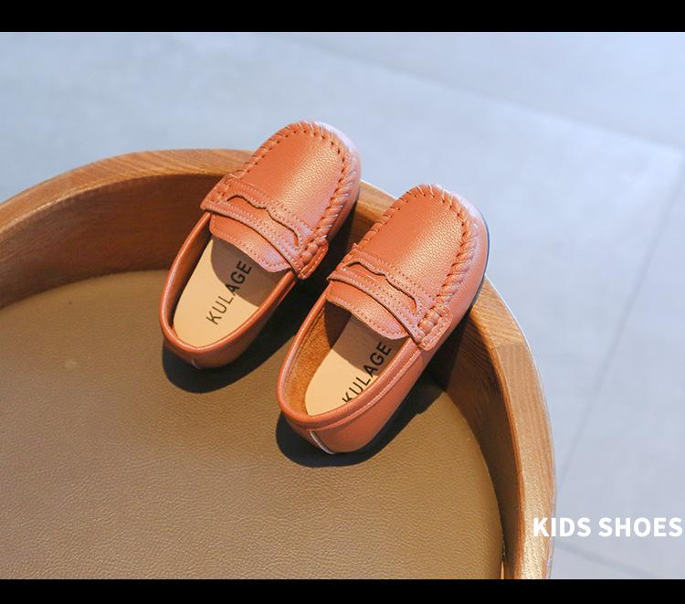 Product Introduction of Children Boys Leather Shoes 2024 Spring and Autumn Simple Slip-on Round-toe School Shoes Loafers Flats Moccasins Classic Formal 13