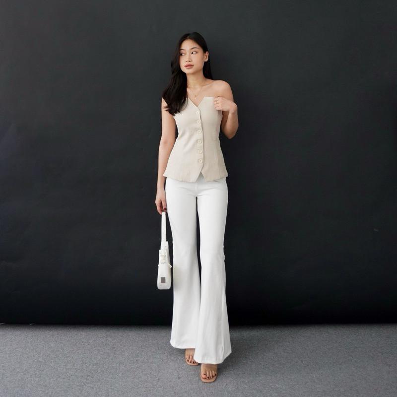 Ilaya Flare Pants Highwaist - Kulot Cutbray - Celana Cutbray Korea Formal 4
