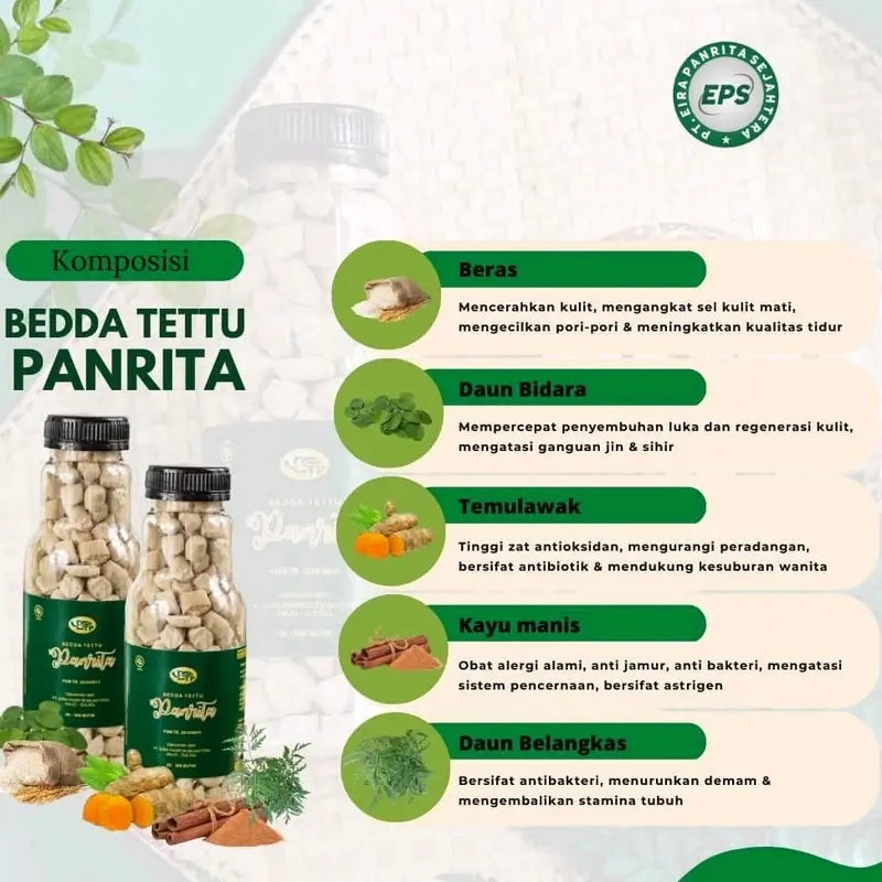 3 botol bedak tettu panrita/bedak herbal bidara bayi BTP bedak dingin 2
