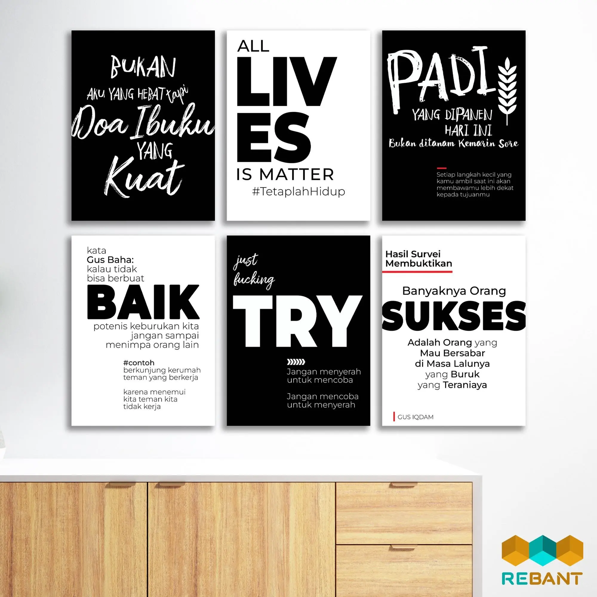 REBANT Hiasan/Pajangan/Gambar/ Lukisan Dinding Quote Motivasi, MDF 15x20 art paper premium murah viral estetik, Dekorasi Rumah Modern Minimalis untuk dinding kamar artis, selebritis, cowok, cewek, kantor, cafe