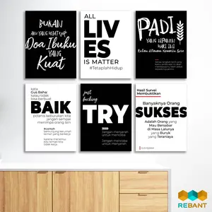 REBANT Hiasan Pajangan Dinding Quote Motivasi, MDF 15x20 art paper premium murah viral estetik, Dekorasi Rumah Modern Minimalis untuk dinding kamar cowok, cewek, kantor, cafe