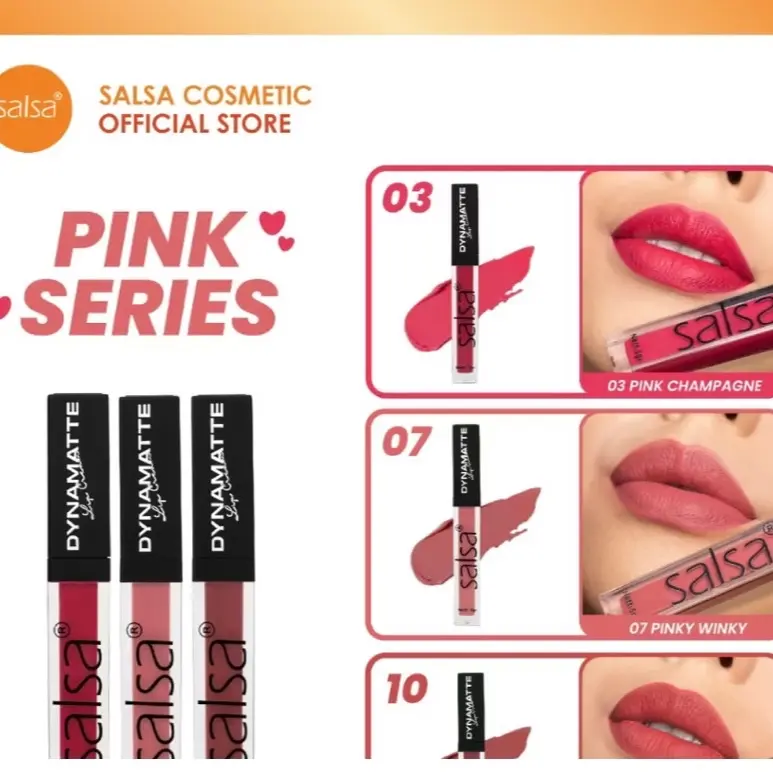 SALSA Dynamatte Lip Cream/Matte Long Lasting. paket make 1 set lenfi cosmetic 4