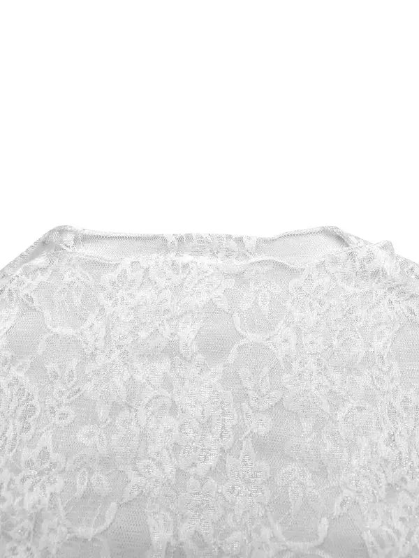 Women's Floral Lace  Top, Elegant Fashion Casual Long Sleeve Top for Daily Outdoor Wear, Women Top Clothes for Summer 4