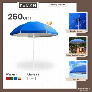 Payung Tenda Jumbo Diameter 260cm Bazaar Event Pantai Cafe Outdoor Tenda Booth Jualan Anti UV