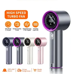 Mini High-speed Kipas Strong Wind 100 Gear Wind Speed Kipas Angin Semi-Conductor Fan Digital Display Adjustable Turbo