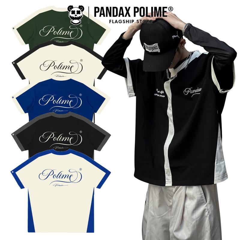 Áo thun big boxy 280gsm thêu tee local brand oversize form rộng bigsize ngắn tay lỡ cotton 2 chiều cặp đôi nam nữ hack dáng pandaxvn polime Menswear Cổ Tròn