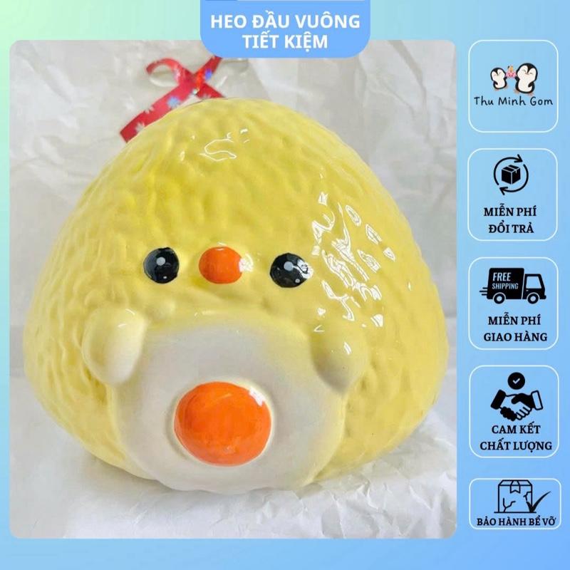 Cơm nắm tiết kiệm - heo đất tiết kiệm - heo sứ lỗ tròn - ống heo tiết kiệm gốm sứ Bát Tràng