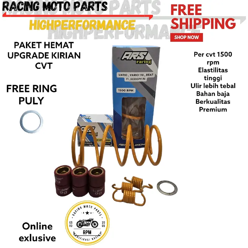 Paket Kirian CVT Vario - Vario cbs 110 - Vario techno Paket Per cvt Racing 1500 Rpm Upgrade Cvt Vario Per ganda Per Sintri Roller Racing Dan Ring Pully kualitas Bagus Mesin Motor Motorcycle 2