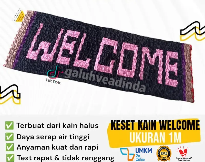 Keset Kain Welcome 100 x 40 cm - Sekolah, Kantor, Rumah Ibadah - Dikirim Random Warna - Harga Termurah 0