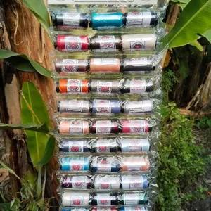 (GULUNGAN TEBAL) BENANG JAHIT BUTTERFLY ISI 36 PCS  Hitam Putih warna warni